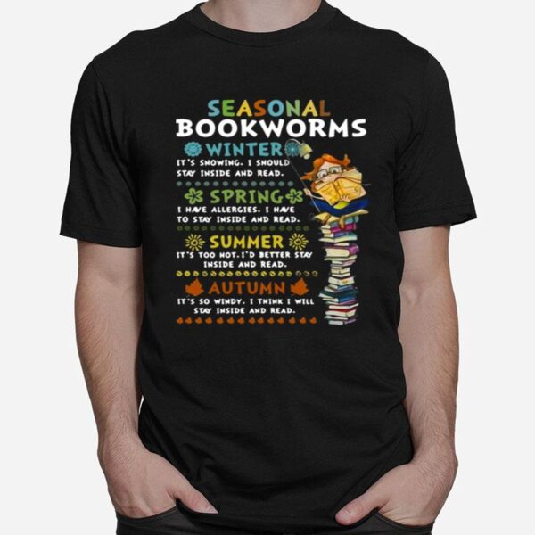 Seasonal Bookworms Winter Spring Summer Autumn T-Shirt