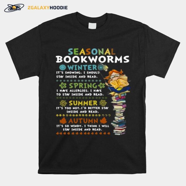 Seasonal Bookworms Winter Spring Summer Autumn T-Shirt