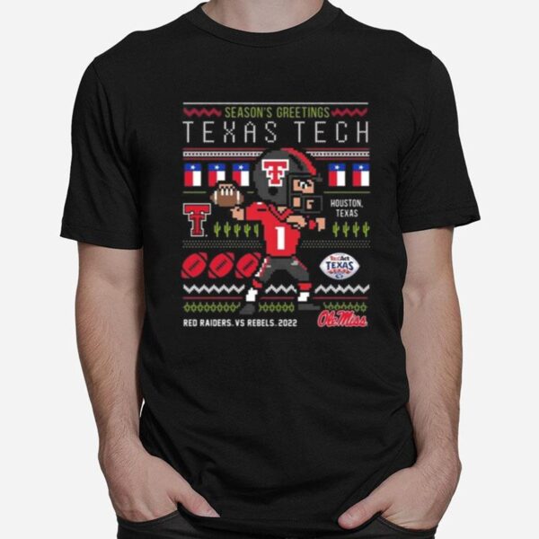 Seasons Greetings Texas Tech Red Raiders Houston Texas Red Raiders Vs Rebels 2022 Ugly Christmas T-Shirt