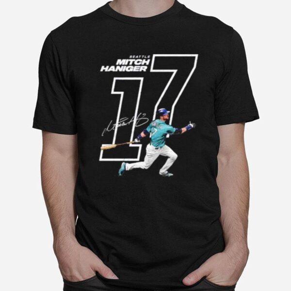 Seattle Mariners Mitch Haniger Number 17 Outline T-Shirt