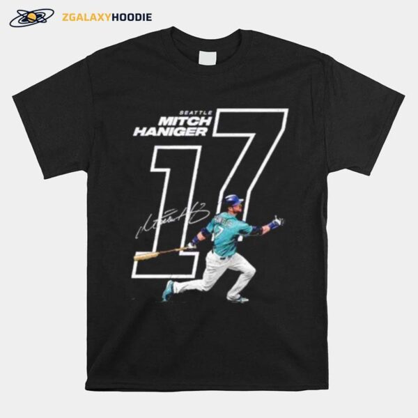 Seattle Mariners Mitch Haniger Number 17 Outline T-Shirt