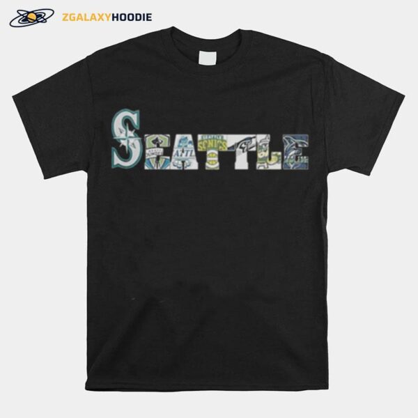 Seattle Mariners Thunderbirds Supersonics Seahawks Storm Seawolves T-Shirt