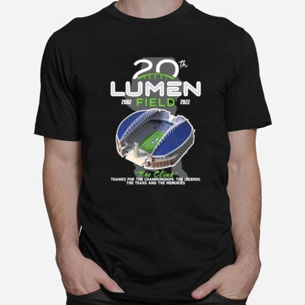 Seattle Seahawks 20Th 2002 2022 Lumen Field The Clink T-Shirt