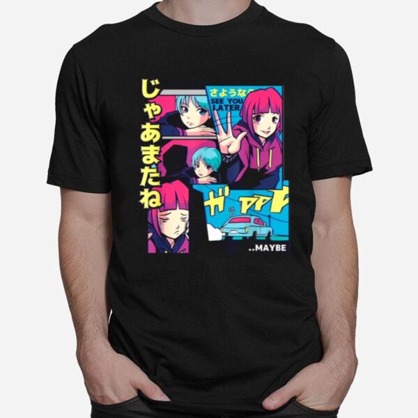 See You Later Anime Girl Cartoon Comic Manga Japanese T-Shirt