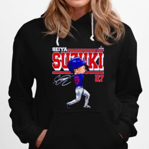 Seiya Suzuki Chicago C Cartoon Baseball Signatures Hoodie