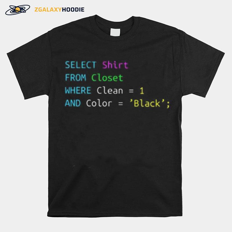 Select From Closet Where Clean 1 And Color Black