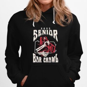 Senior Bar Crawl 2023 Iup Crimson Hawks Hoodie