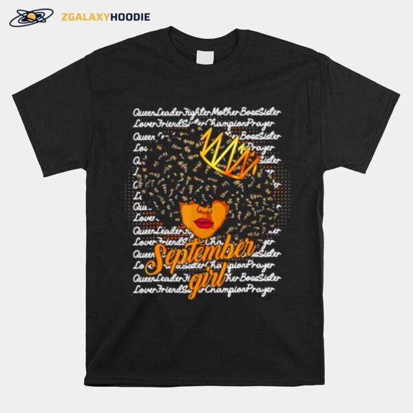 September Girl S For Black Women Birthday Gift Lover T-Shirt