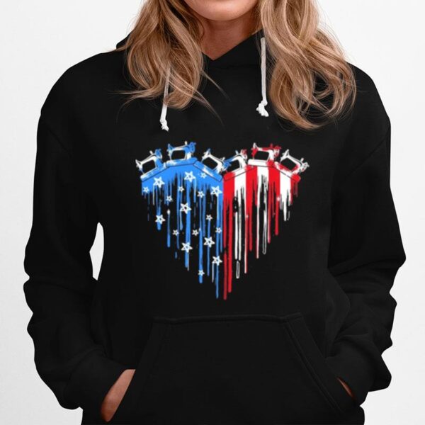 Sewing Heart With American Flag Hoodie