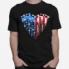 Sewing Heart With American Flag T-Shirt