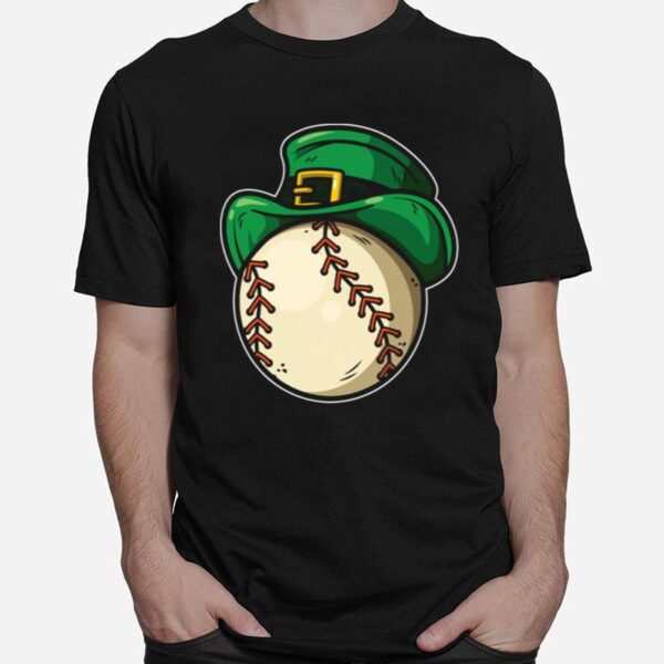 Shamrock Baseball Leprechaun St Patricks Day T-Shirt