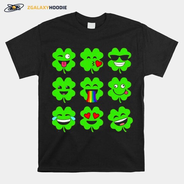 Shamrock Emoji Funny St Patricks Day T-Shirt