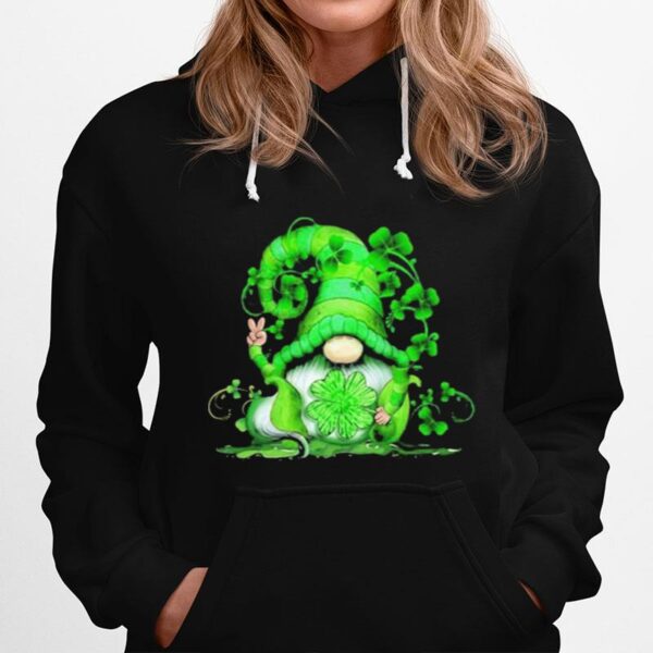 Shamrock V Sign Gnome Patricks Day Hoodie