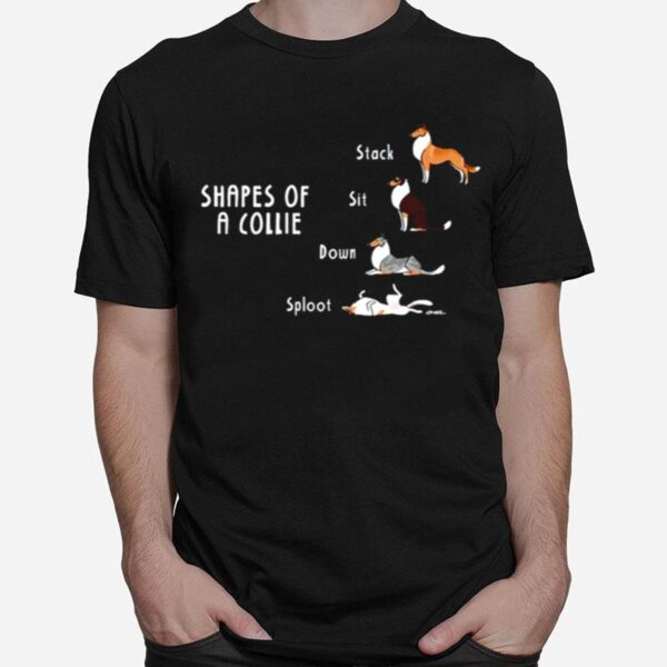 Shapes Of A Collie Stack Sit Down Sploot T-Shirt