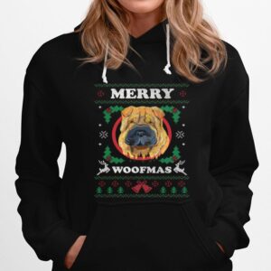 Shar Pei Dog Merry Woofmas Ugly Christmas Hoodie