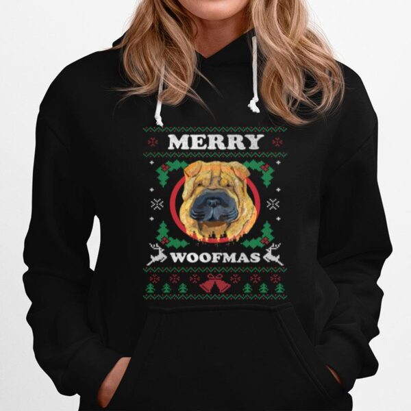 Shar Pei Dog Merry Woofmas Ugly Christmas Hoodie