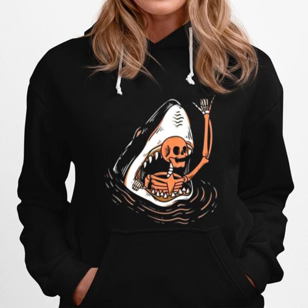 Shark Bite Skeleton Black History Month Blm Melanin Skeleton Hoodie