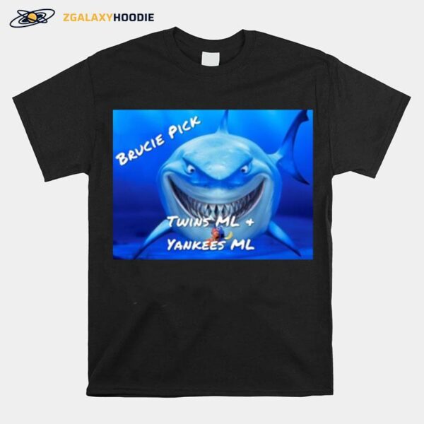 Shark Brucie Pick Twins Ml Yankees Ml T-Shirt