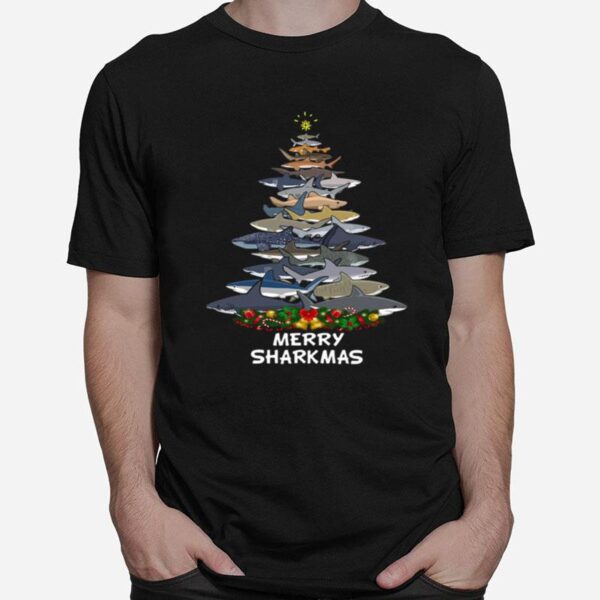 Sharks Tree Merry Sharkmas T-Shirt