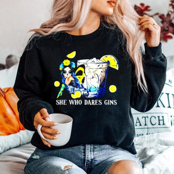 She Who Dares Gins Skull Butterfly Sweater