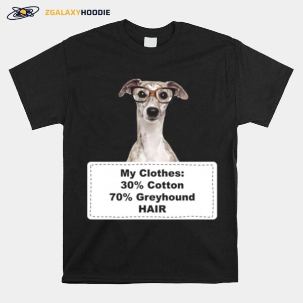 Shedding Dog Greyhound W Glasses T-Shirt