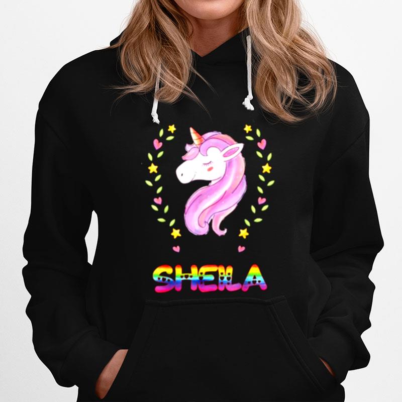 Sheila Name Unicorn Lgbt Hoodie