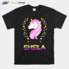 Sheila Name Unicorn Lgbt T-Shirt