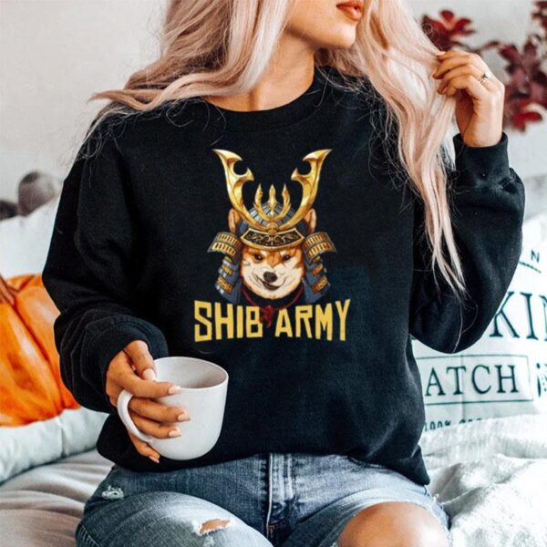 Shib Army Crypto Samurai Shiba Inu Dog Lover Short Sweater
