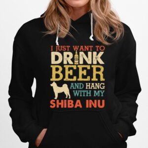 Shiba Inu Dad Drink Beer Hang With Dog Vintage Hoodie