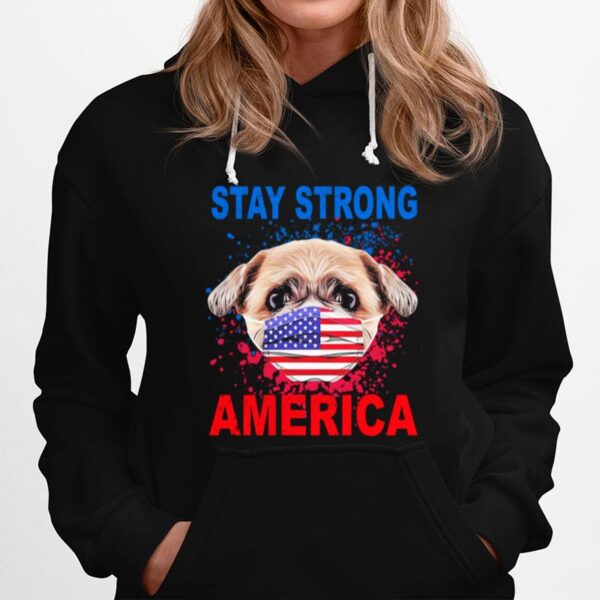 Shih Tzu Face Mark Stay Strong America Hoodie