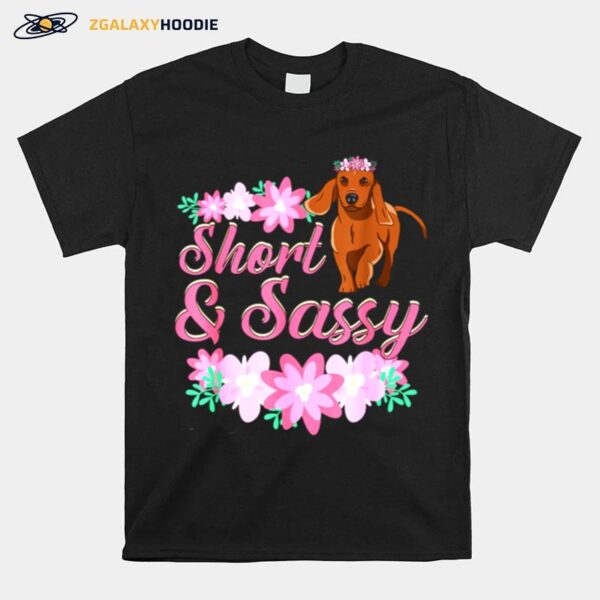 Short And Sassy For A Dachshund Mom Weiner Dog T-Shirt