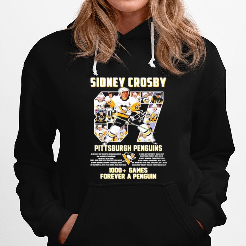 Sidney Crosby Pittsburgh Penguins 1000 Games Forever A Penguin Signature Hoodie