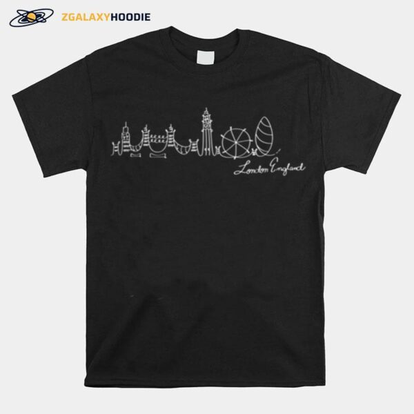 Signature London City Skyline England Souvenir T-Shirt