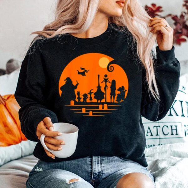 Silhouette Orange Design The Nightmare Before Christmas Halloween Sweater