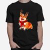 Silly Reindeer Corgi Christmas Graphic Xmas T-Shirt