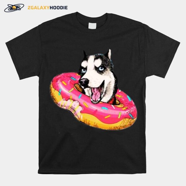 Sily Illustratio Siberian Funny Husky Donut T-Shirt