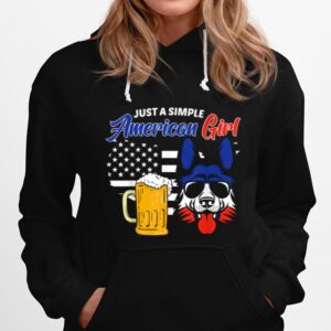 Simple American Girl Us Flag German Shepard Shepherd Dog K9 Hoodie