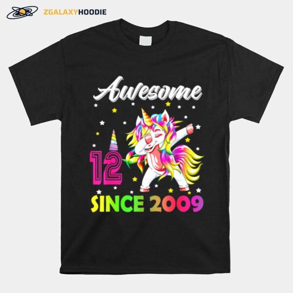 Since 2009 Dabbing Unicorn 12Th Birthday Girls T-Shirt