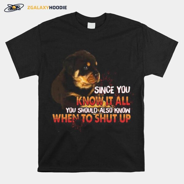 Since You Know It All You Should Also Know When To Shut Up T-Shirt