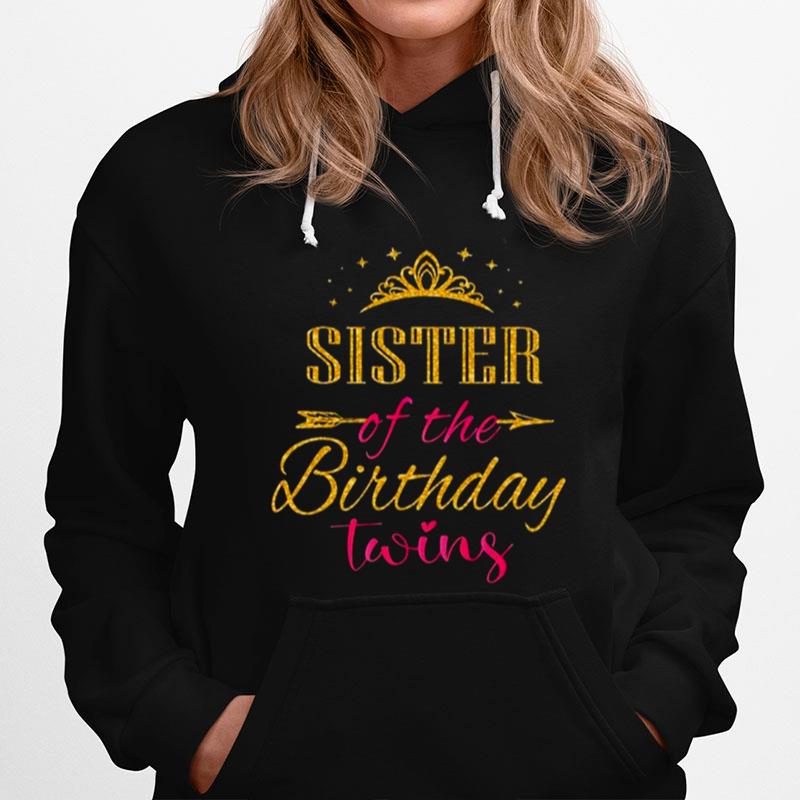 Sister Of The Birthday Twins Kids Party Hoodie