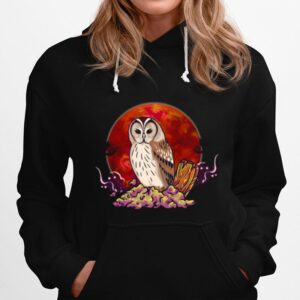 Sitting In Cemetery Halloween Owl Hoodie