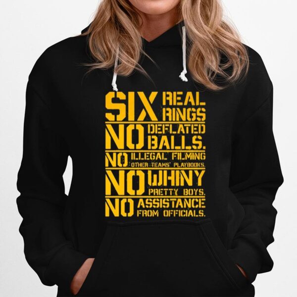 Six Real Rings No Deflated Balls No Illegal Filming Hoodie