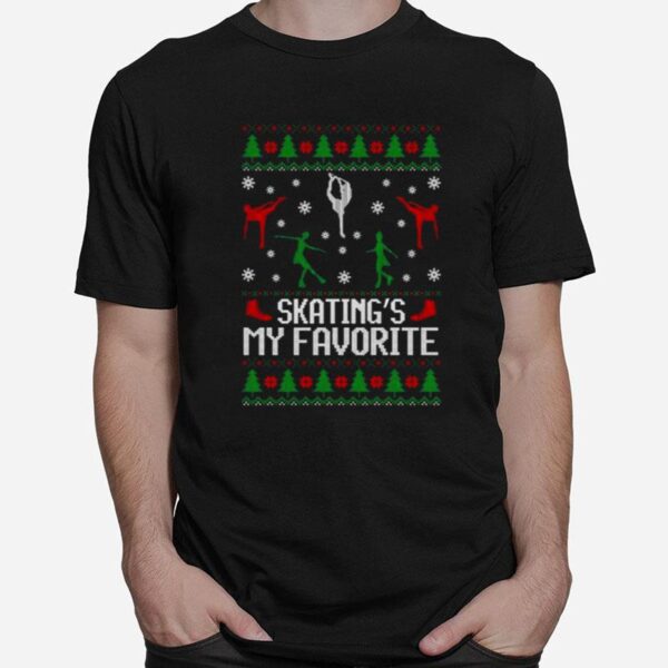 Skatings My Favorite 2022 Ugly Christmas T-Shirt