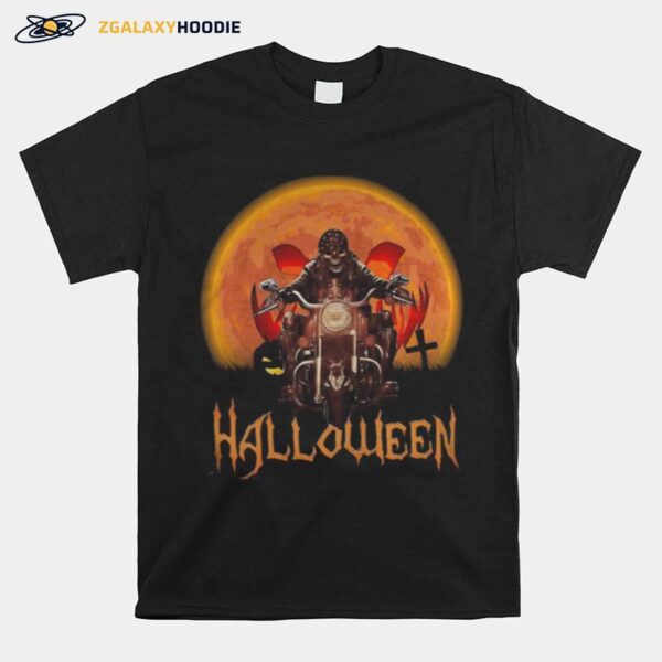 Skeleton Biker Halloween T-Shirt