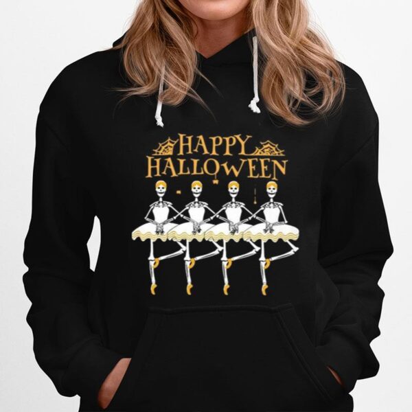 Skeleton Dancing Ballet Happy Halloween Hoodie