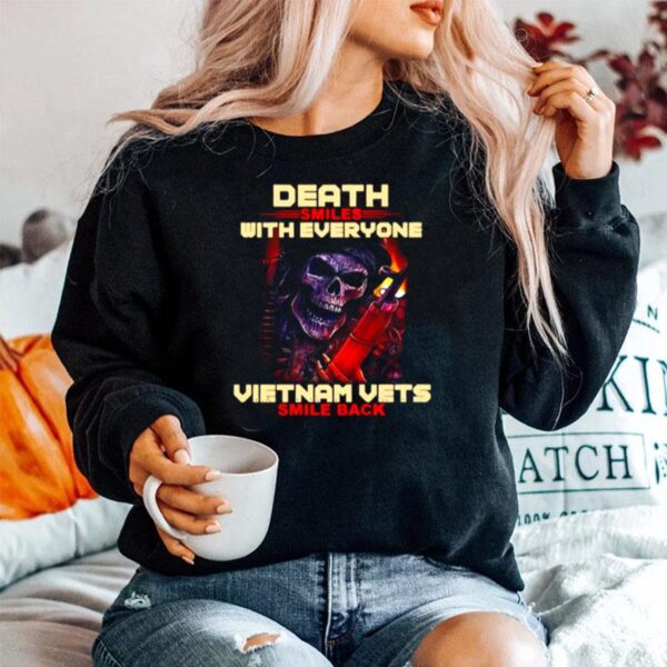 Skeleton Death Smiles With Everyone Vietnam Vets Smile Back Sweater