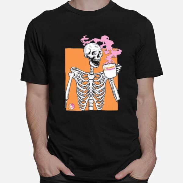 Skeleton Drink Dunkin Donuts Coffee T-Shirt