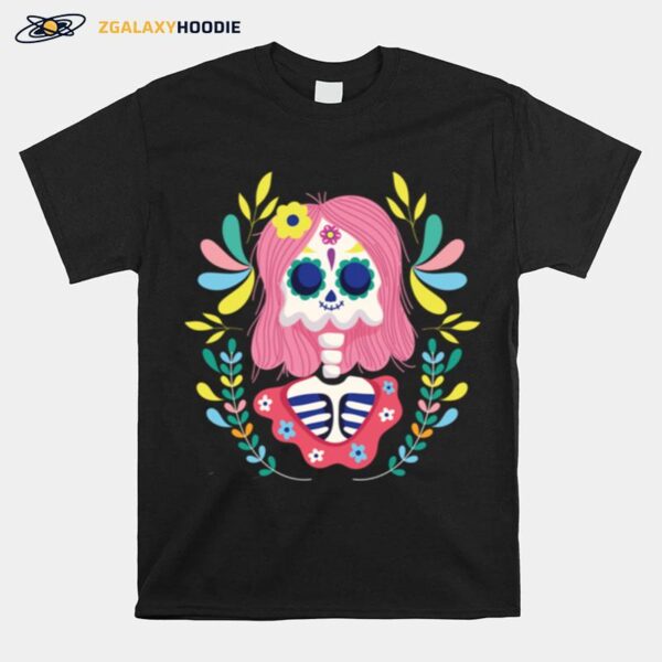 Skeleton Girl Dia De Muertos Day Dead T-Shirt