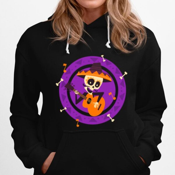 Skeleton Man Play Guitar Day Of The Dead Hoodie