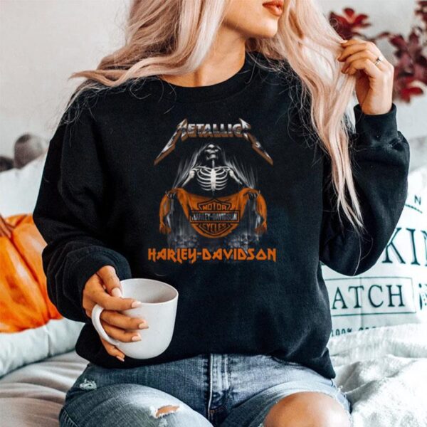 Skeleton Metallica Harley Davidson Sweater